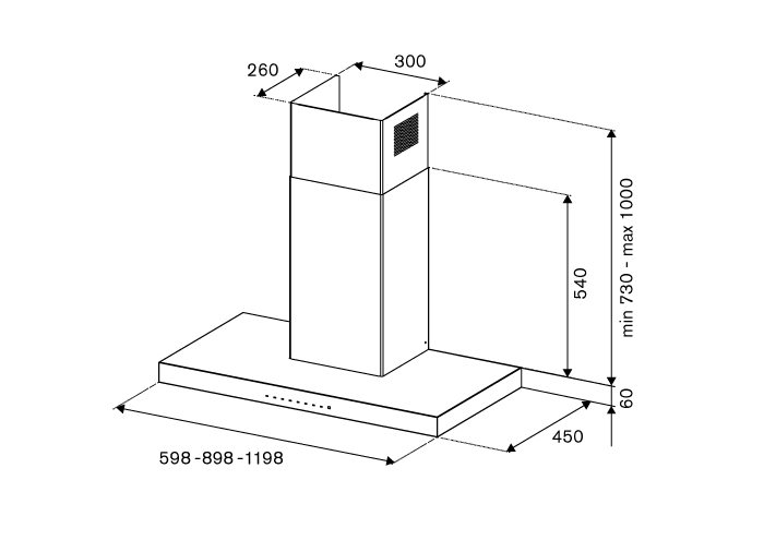 90 cm wallmount hood | Bertazzoni